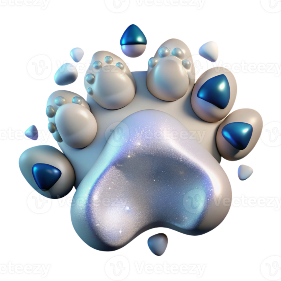 impressive classic Polar Bear Paw Print Isolated on Transparent Background high resolution png