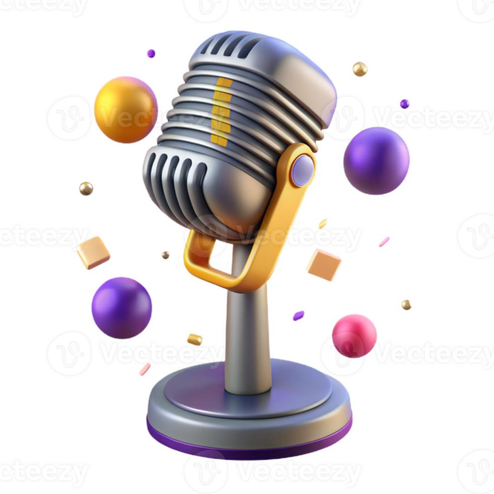 extraordinary modern Retro Microphone Stand Side View Isolated premium png