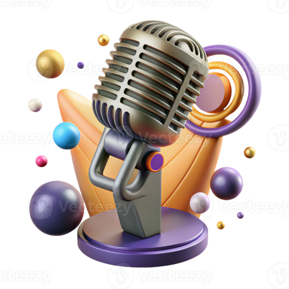 wonderful vintage Retro Microphone Vintage Style Isolated png