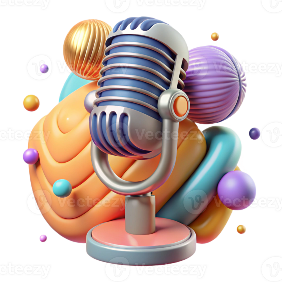 stunning abstract Retro Microphone with Stand Cutout professional png