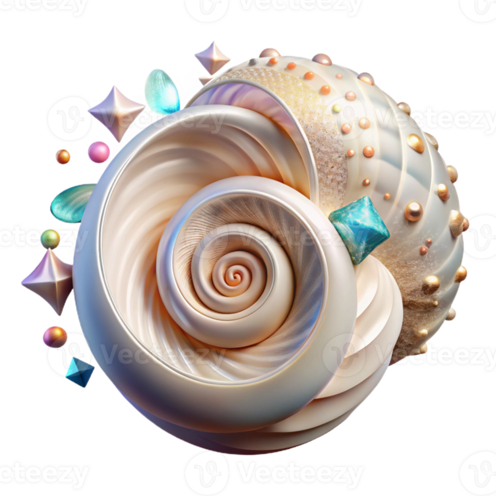 extraordinary classic Seashell Spiral Pattern Transparent Background high resolution png