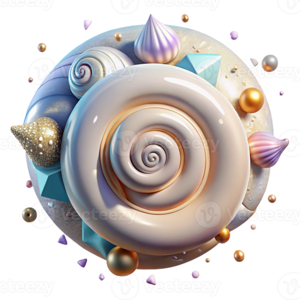 magnificent traditional Seashell Spiral Pattern Transparent Background high quality png