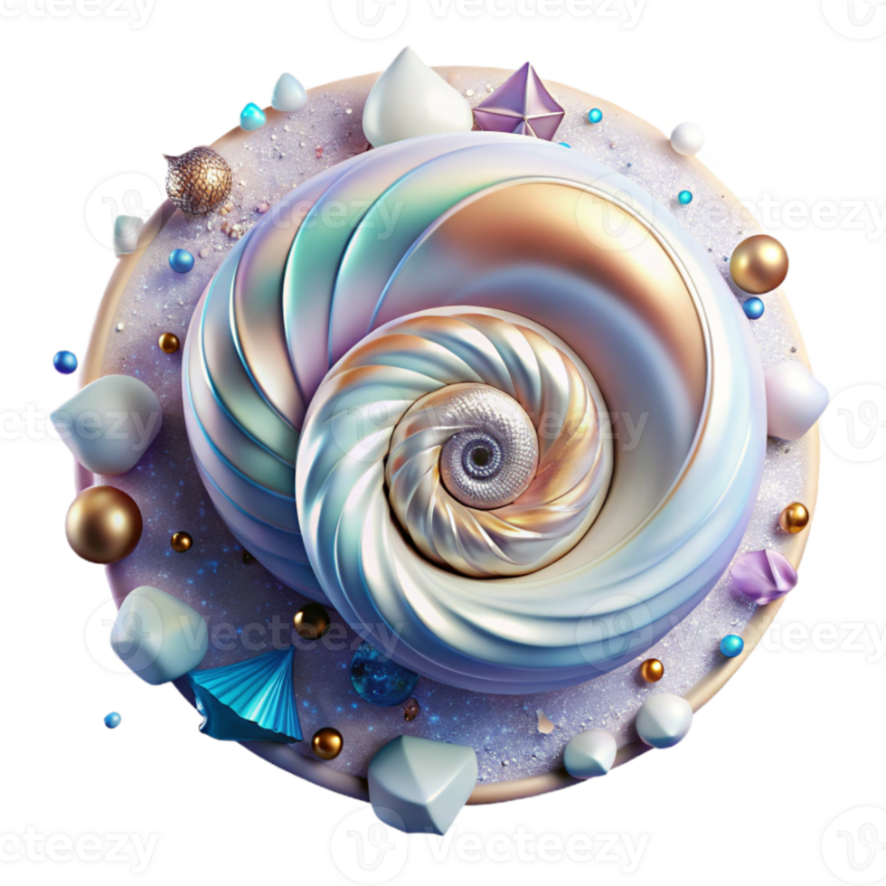dramatic classic Seashell Spiral Pattern Transparent Background high resolution png