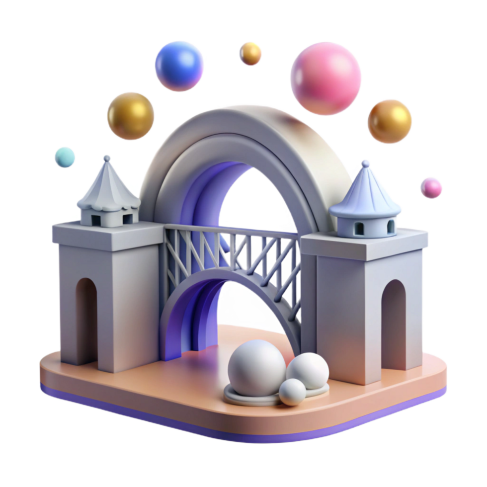 impressive classic Shadow of Bridge with Arch Cutout professional png