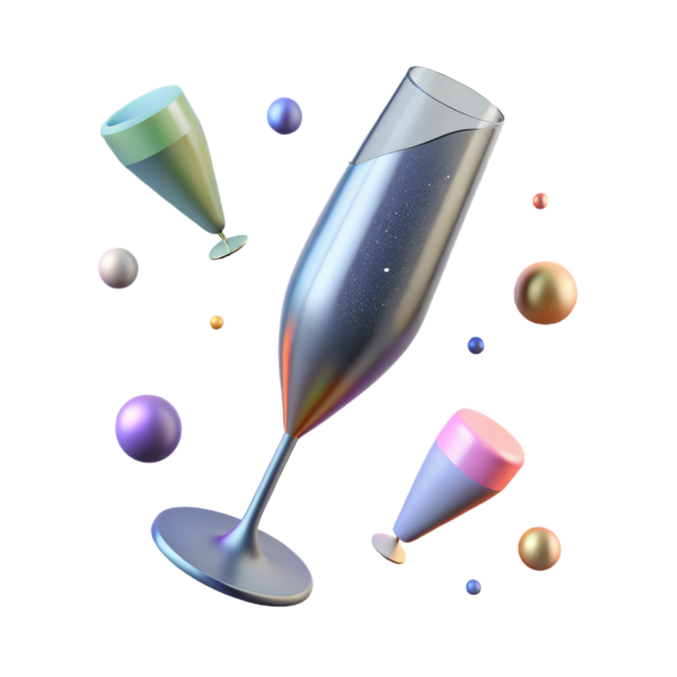 serene abstract Shadow of Champagne Flute with Narrow Shape Cutout professional png