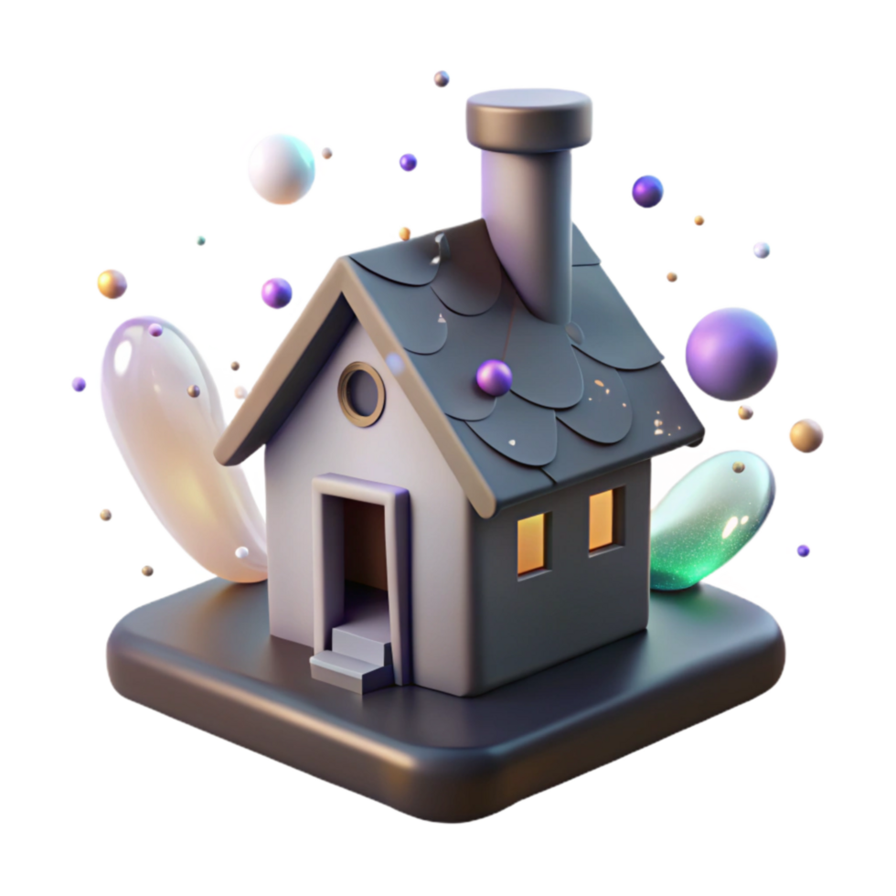 vibrant vintage Shadow of House with Chimney Isolated high quality png