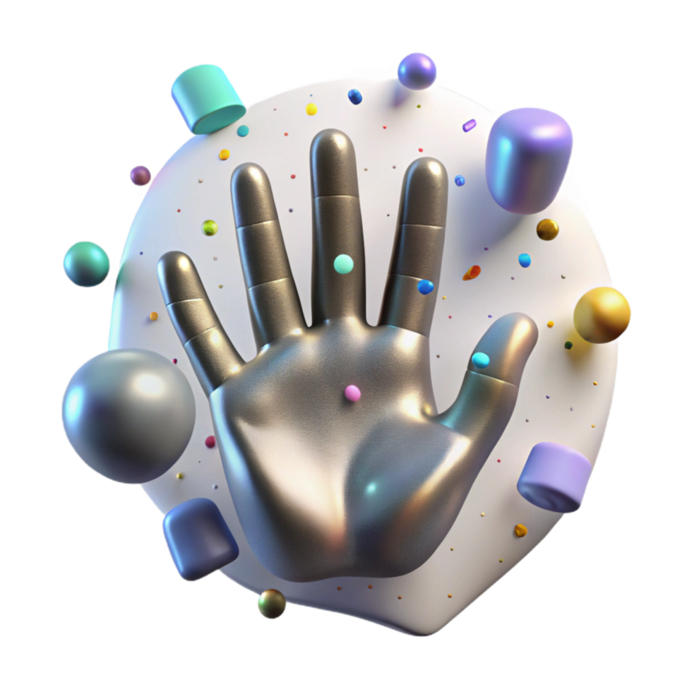 vibrant creative Shadow of Handprint with Fingerprints Isolated high resolution png