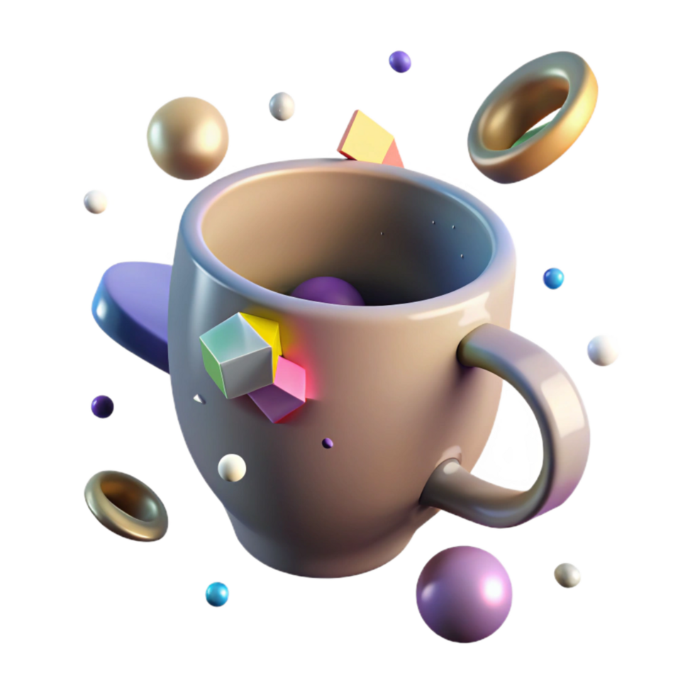 serene creative Shadow of Mug with Handle Transparent Background professional png