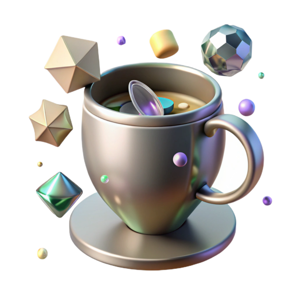 beautiful modern Shadow of Mug with Handle Transparent Background high quality png