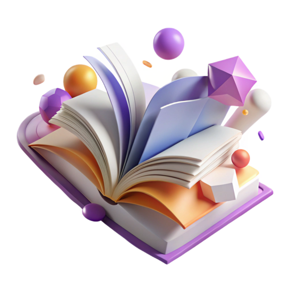 beautiful abstract Shadow of Open Book with Curved Pages on Transparent Background exclusive png