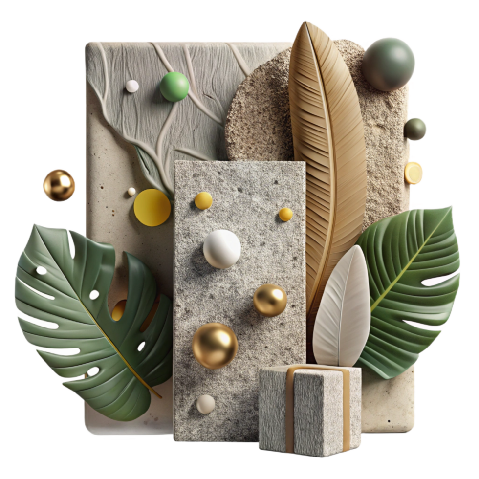 impressive vintage Shadow of Leaves on Wall with Textured Surface Cutout Element png