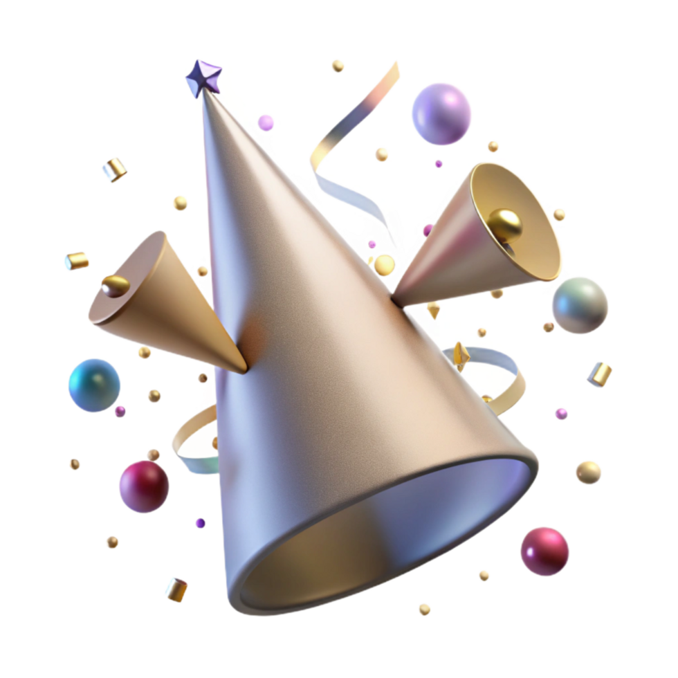 dramatic traditional Shadow of Party Hat with Cone Shape Isolated high resolution png