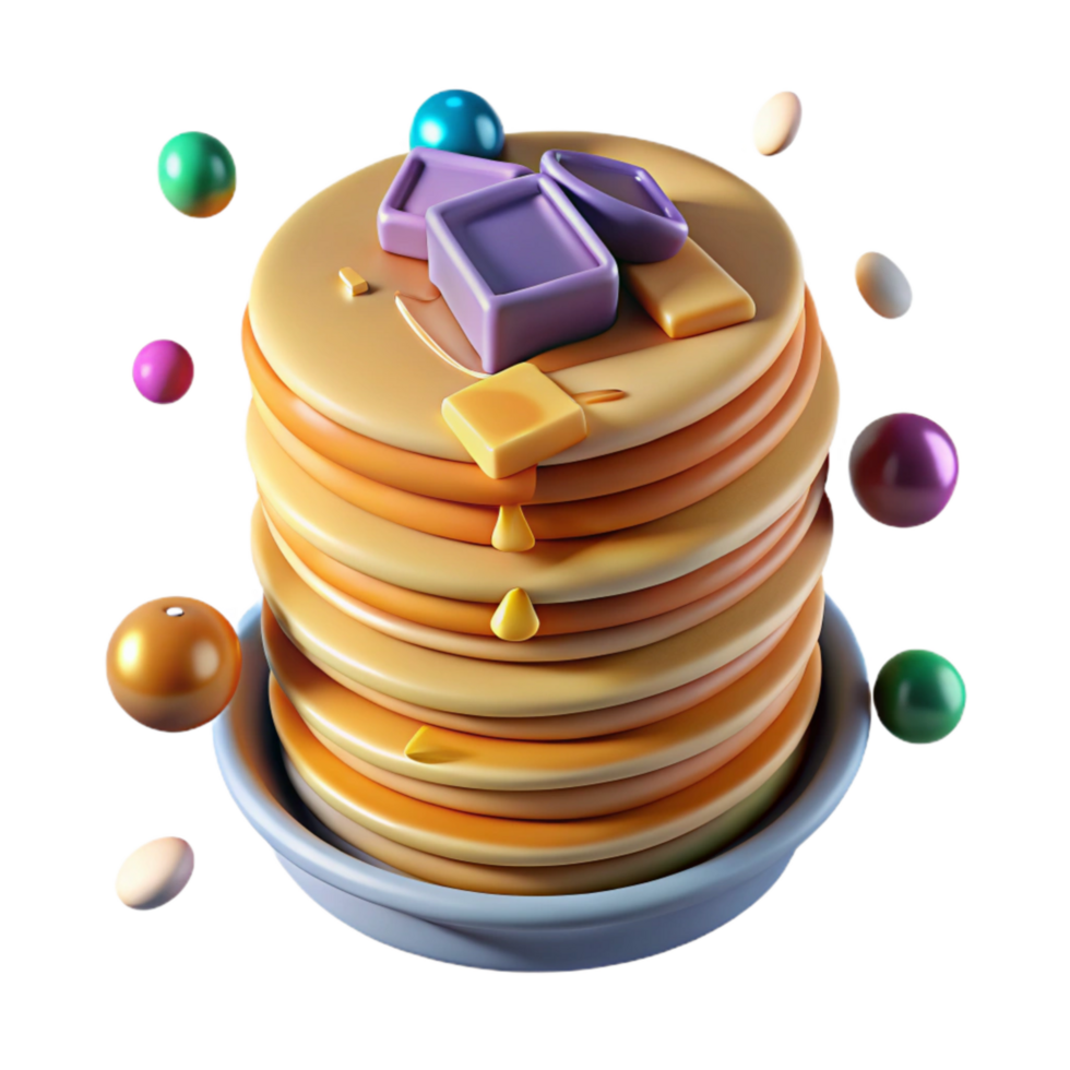 magnificent abstract Stack of Pancakes Top View Cutout detailed png