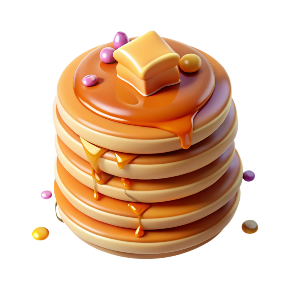 stunning abstract Stack of Pancakes with Syrup Dripping Cutout detailed png