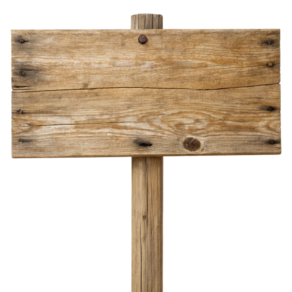 Rustic Wooden Signpost Blank Template for Message or Direction png