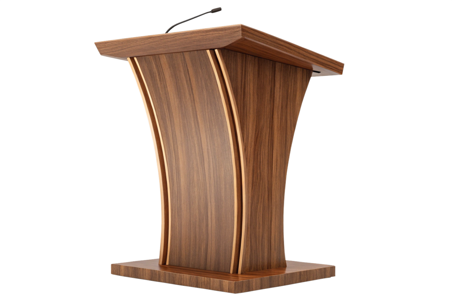 Elegant Wooden Lectern Podium with Modern Design and Integrated Microphone for Presentations and Speeches png