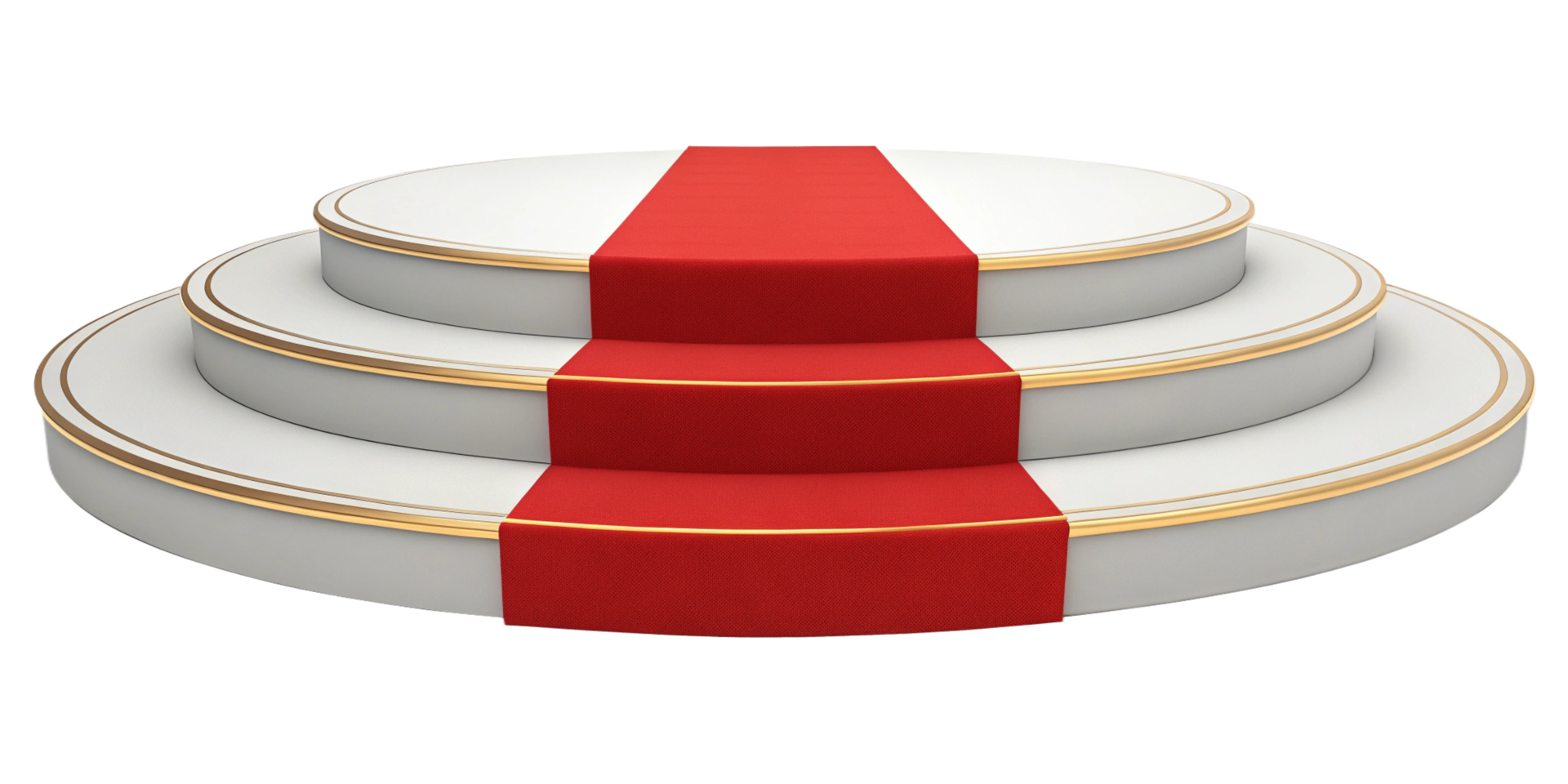 Elegant ThreeTiered Circular Podium with Red Carpet png