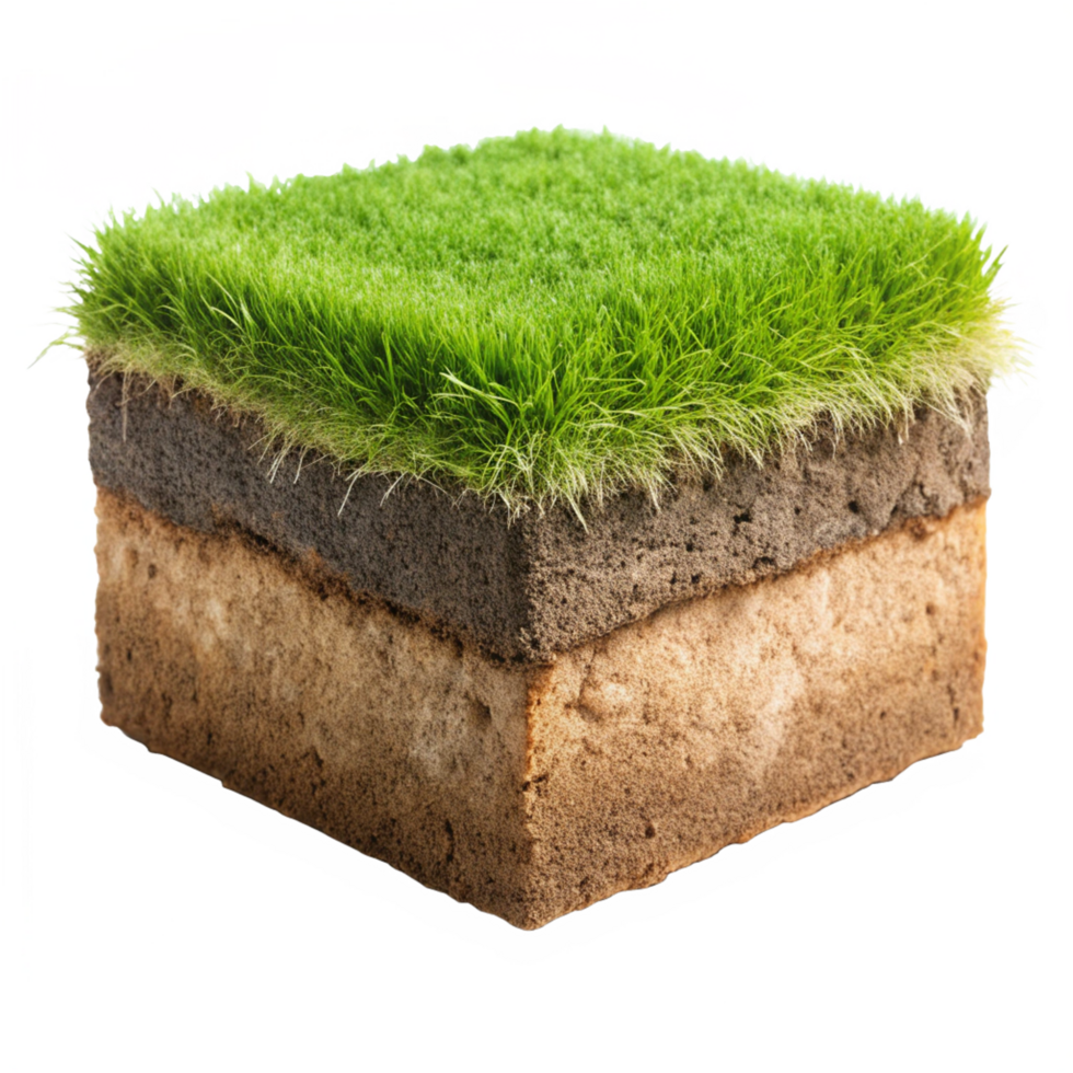 Cross Section of Soil Layers Showing Grass Topsoil Subsoil and Bedrock png