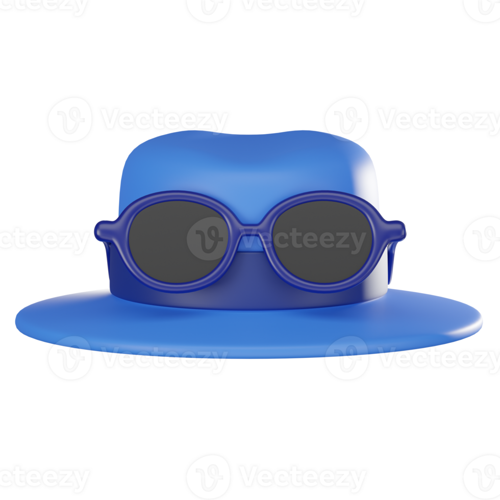 3D Rrender, Quirky of Hat and Glasses for Creative Use. Icon illustration png