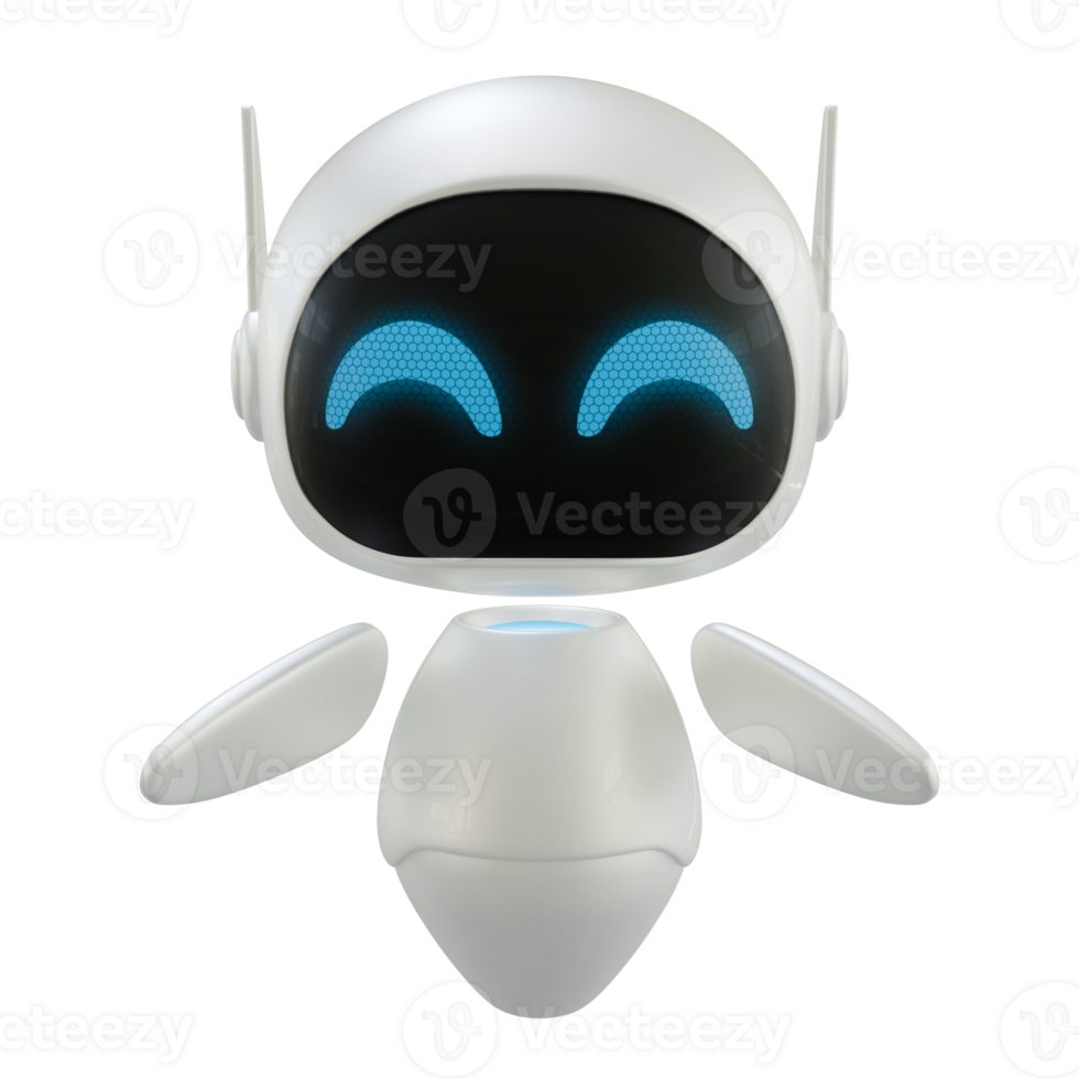 Personal assistant robot. Mini robot 3d character. png