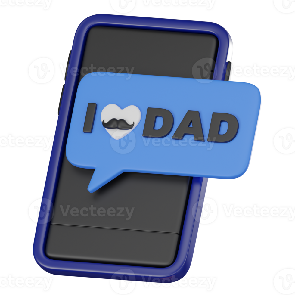 3D render, Dad Using Phone for Parenting and Communication Concepts, Icon Illustration png