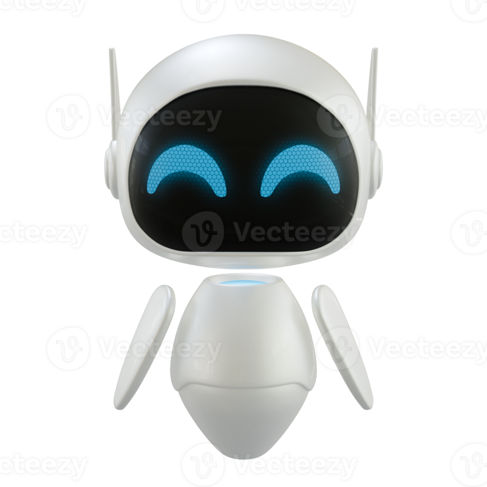 Artificial intelligence personal assistant robot. Mini robot 3d character. png