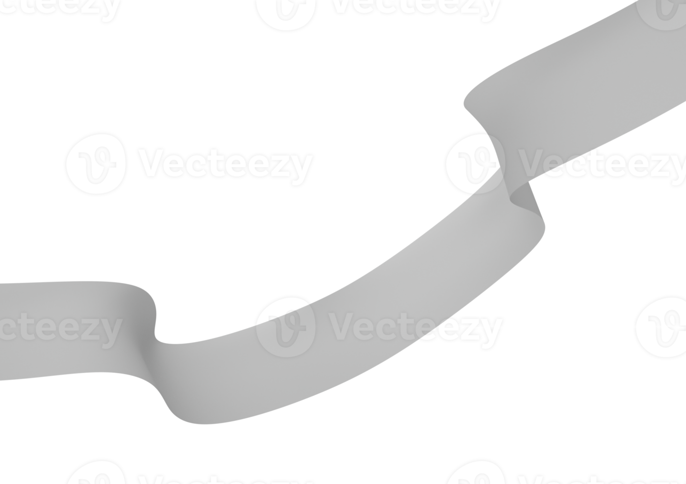 A smooth, flowing gray ribbon with gentle curves and twists on a light gray , 3d illustration png