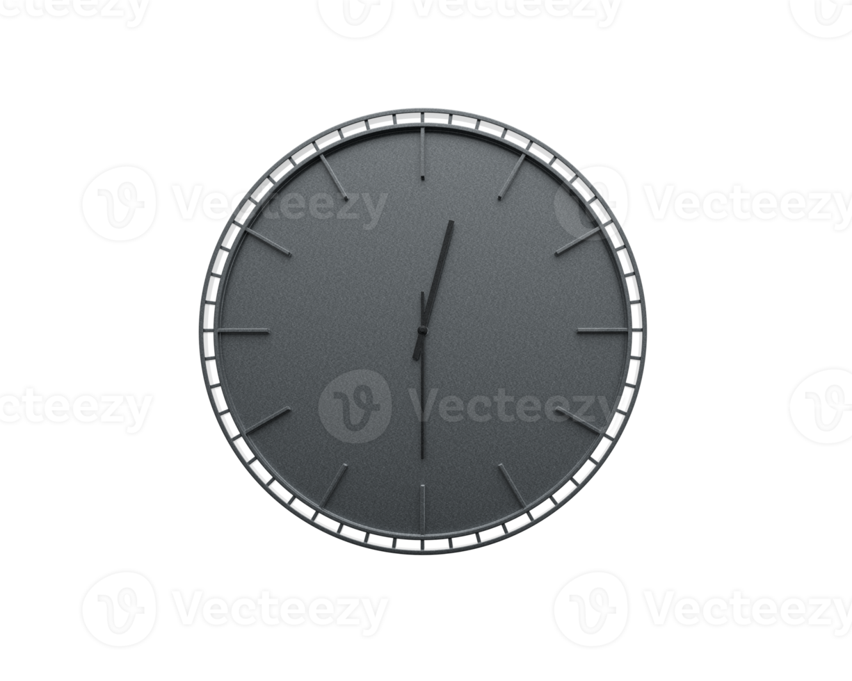 A Modern Dark Gray Wall Clock Twelve Thirty 12 30 Minimalist For Modern Interiors 3D Illustration png