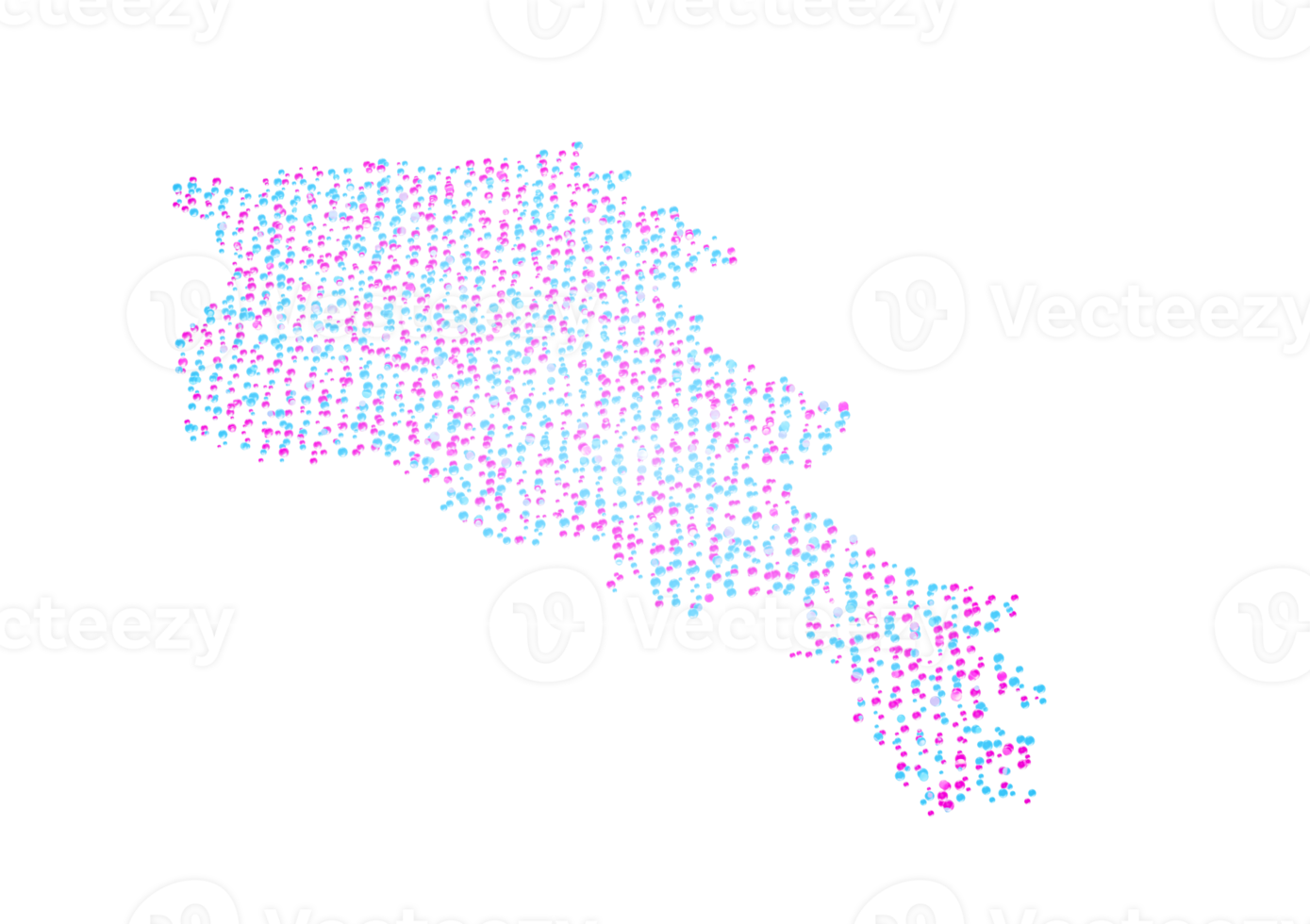 Armenia Map Pink And Blue Abstract Glowing Particles Bubbles Balls Digital Map 3D Illustration png
