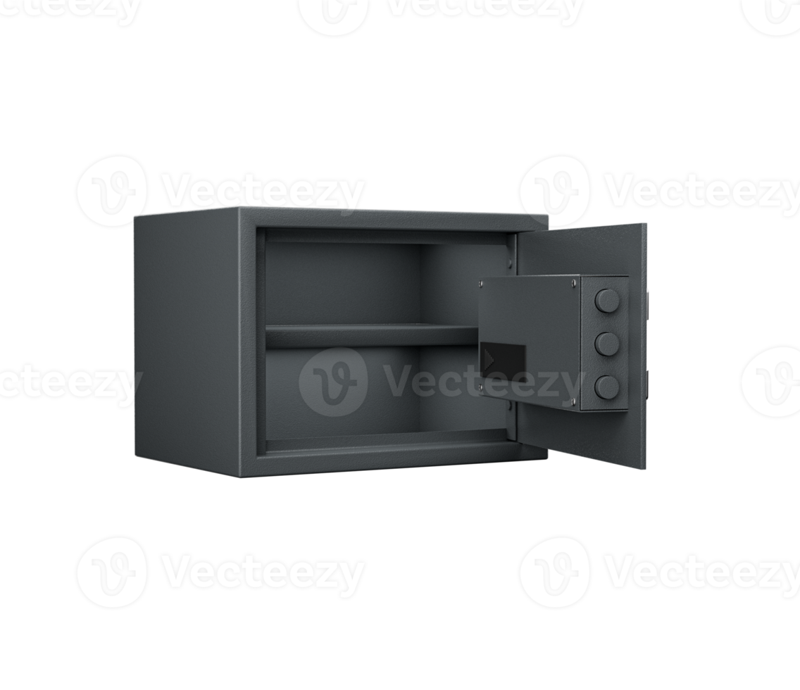 Open Steel Locker In Sleek Gray Finish Features A Numeric Keypad For Secure Access 3D Illustration png