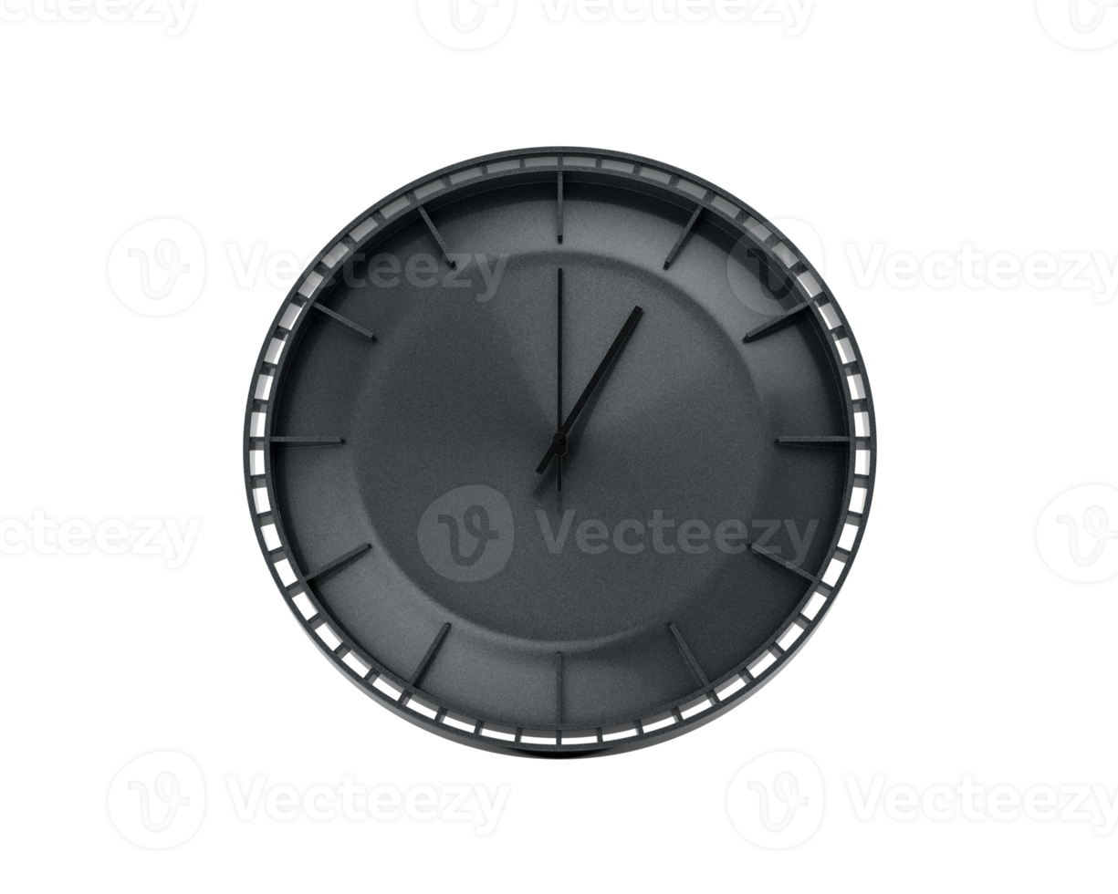 A Modern Charcoal Black Wall Clock 01 00 One O'Clock 1 00 For Modern Interiors 3D Illustration png