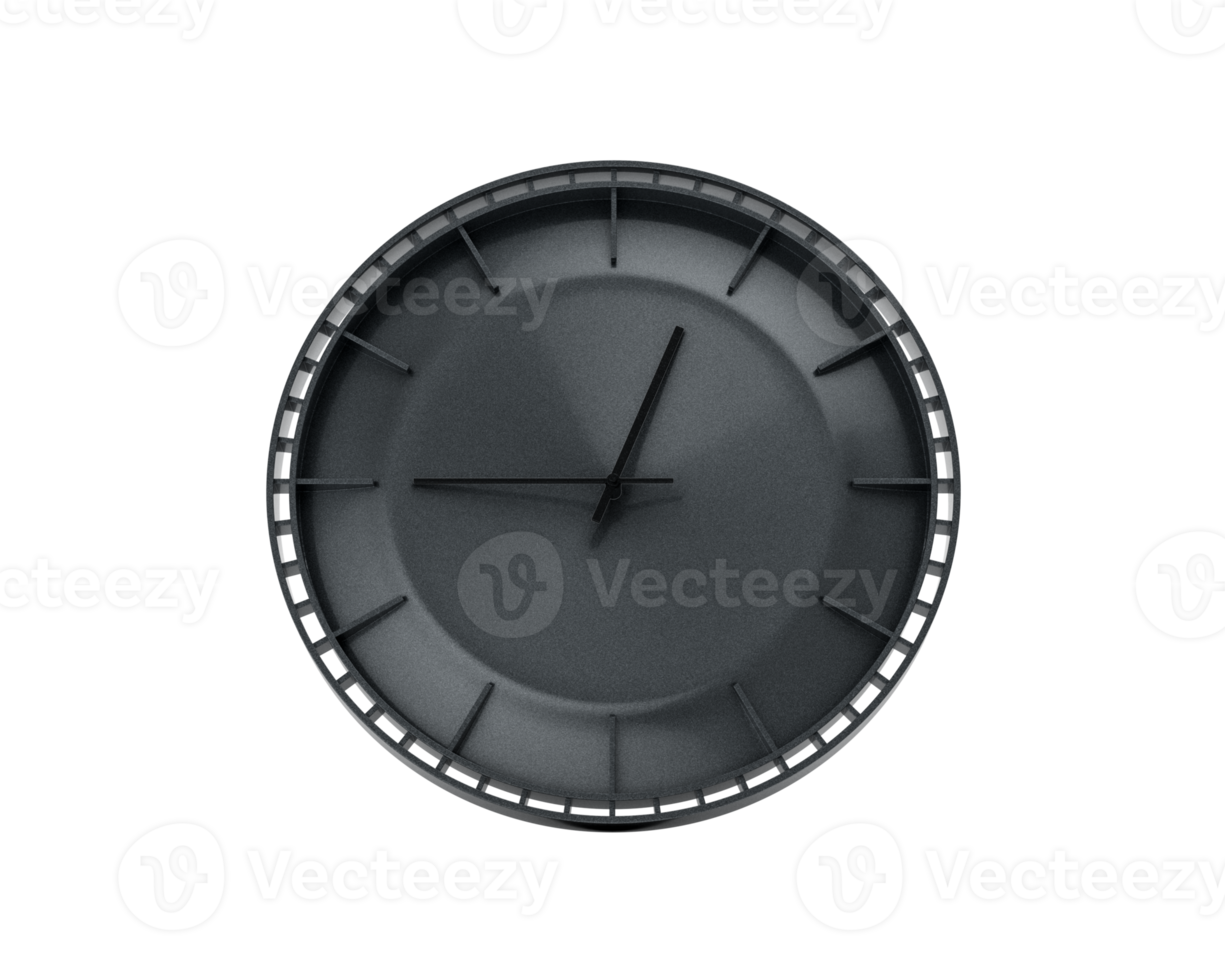 A Modern Charcoal Black Wall Clock Twelve Forty Five 12 45 For Modern Interiors 3D Illustration png