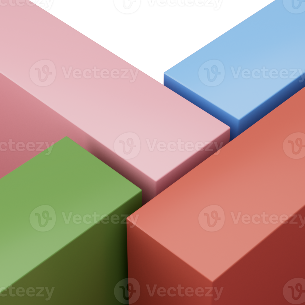 Abstract Pastel Geometric Shapes Rectangular Blocks Ideal For Backgrounds And Podium 3D Illustration png