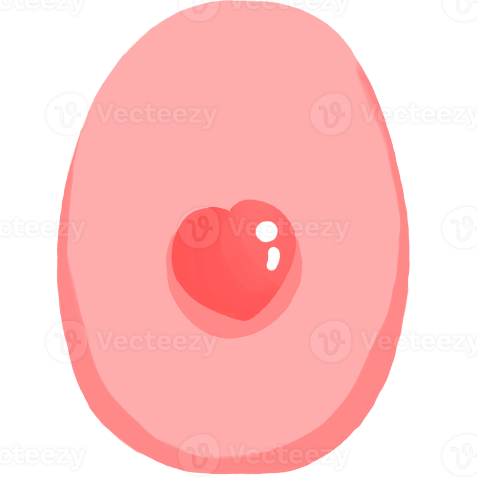 Pink number 0 with red heart shape on transparent background png