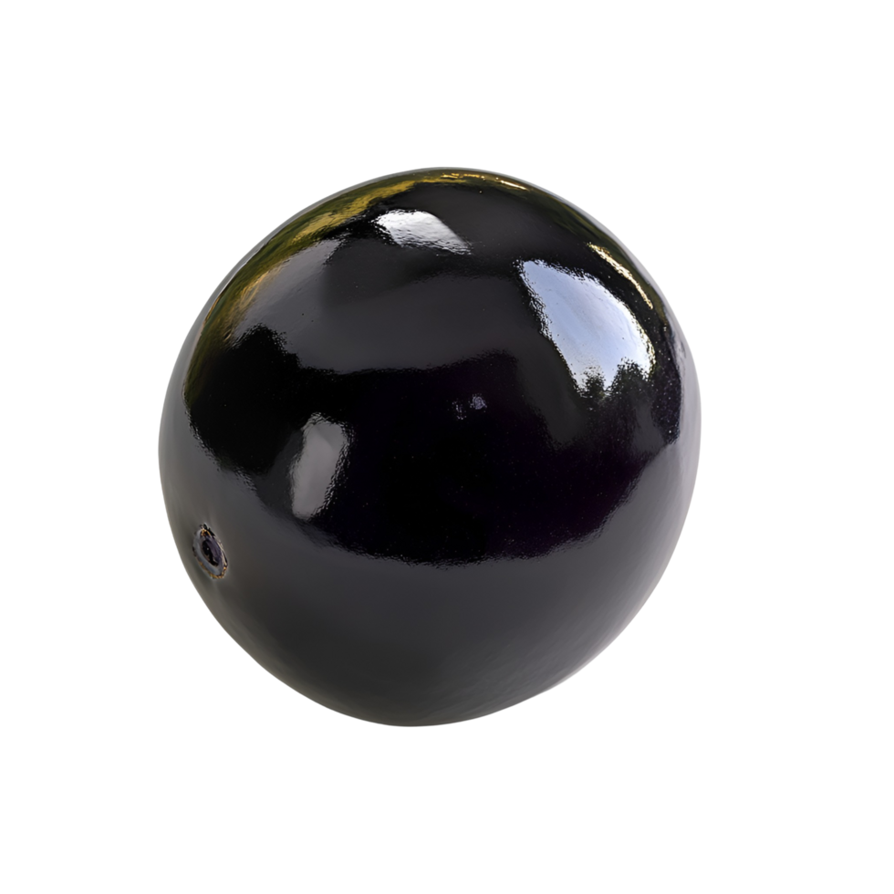 Black Ball on Transparent Clear Surface on a transparent background png