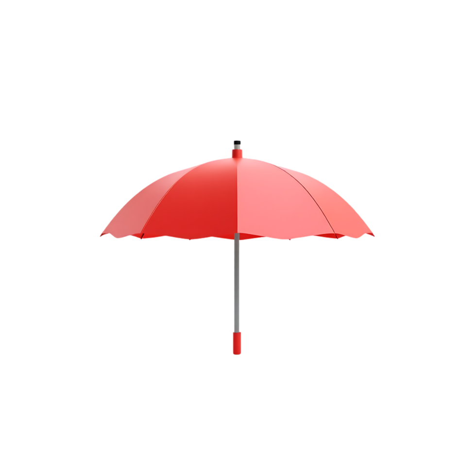 Red open umbrella isolated png