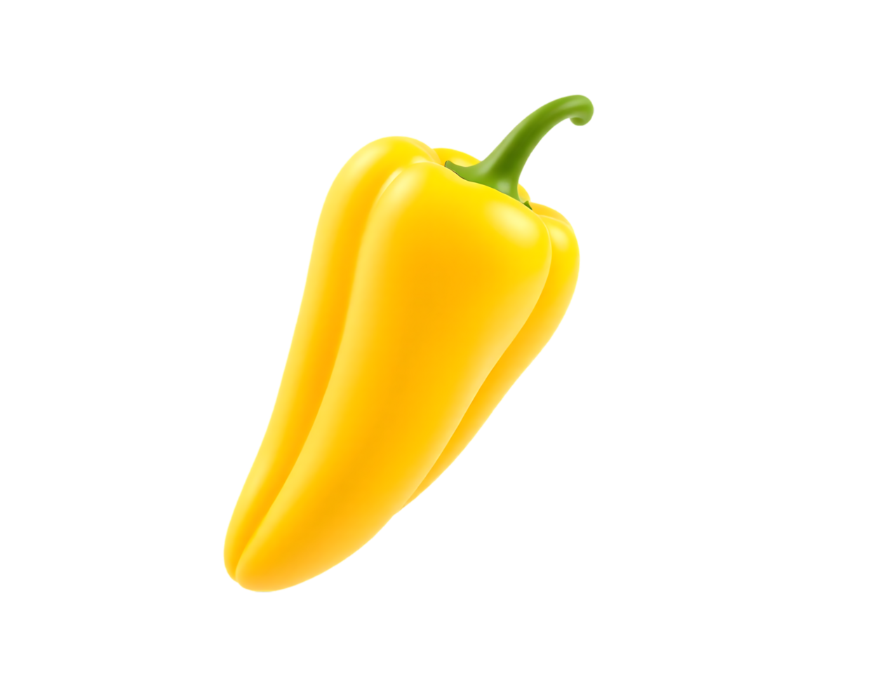 A vibrant yellow bell pepper isolated on a transparent background, perfect for culinary use png