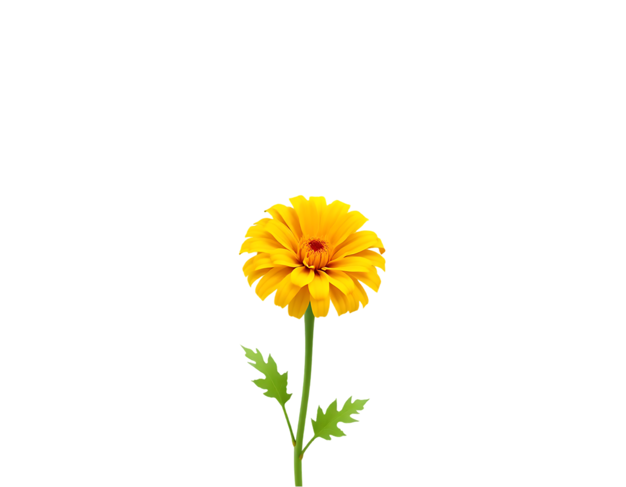 Beautiful Yellow Gerbera Flower Isolated png