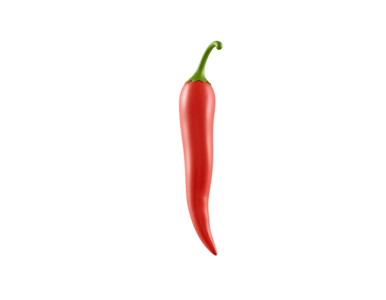 Vibrant Red Chili Pepper Isolated on Transparent Background png