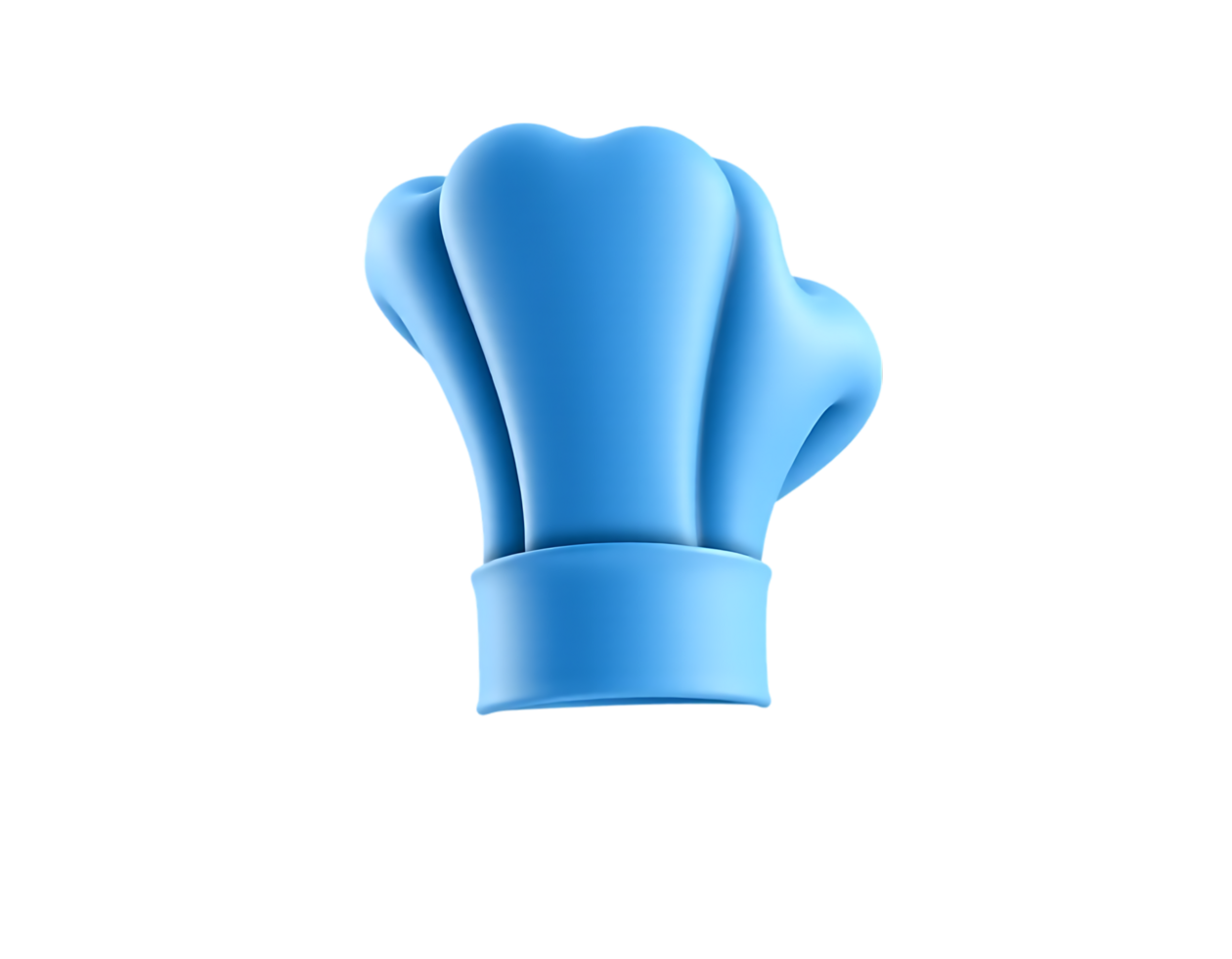 Blue 3D Chef Hat Icon png