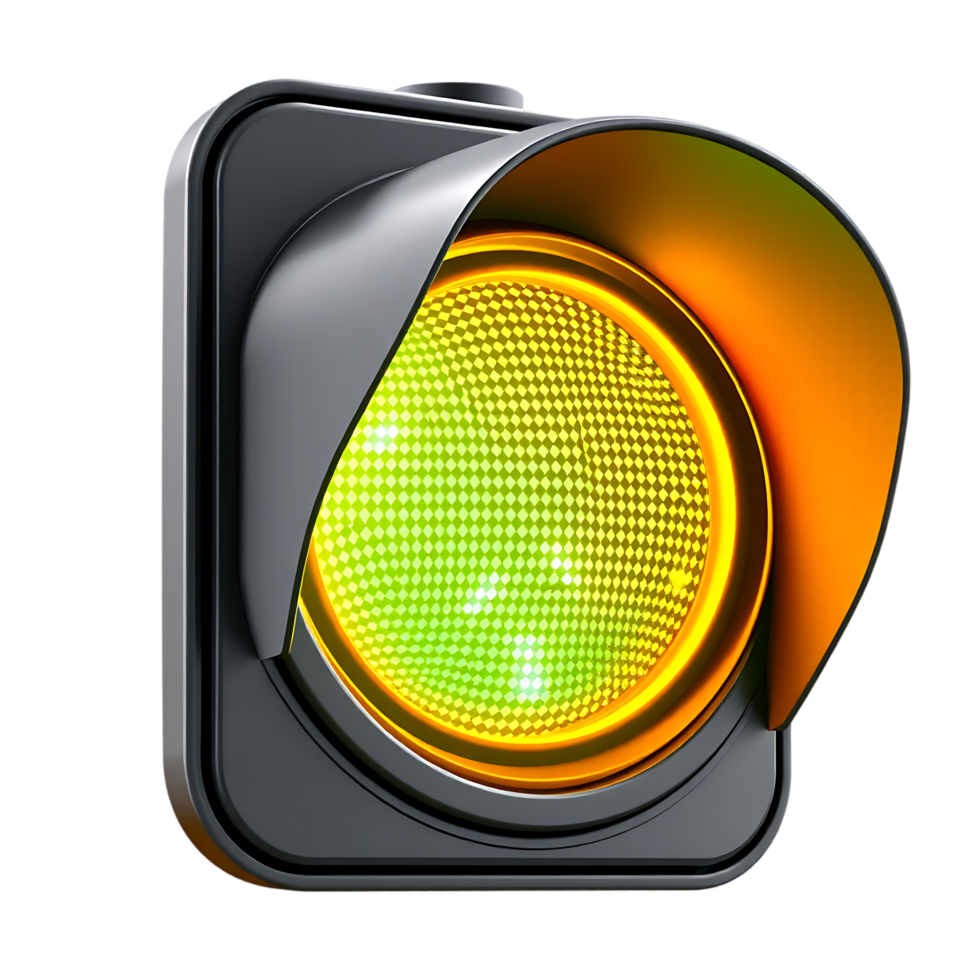 Traffic Light Showing the Yellow Signal png