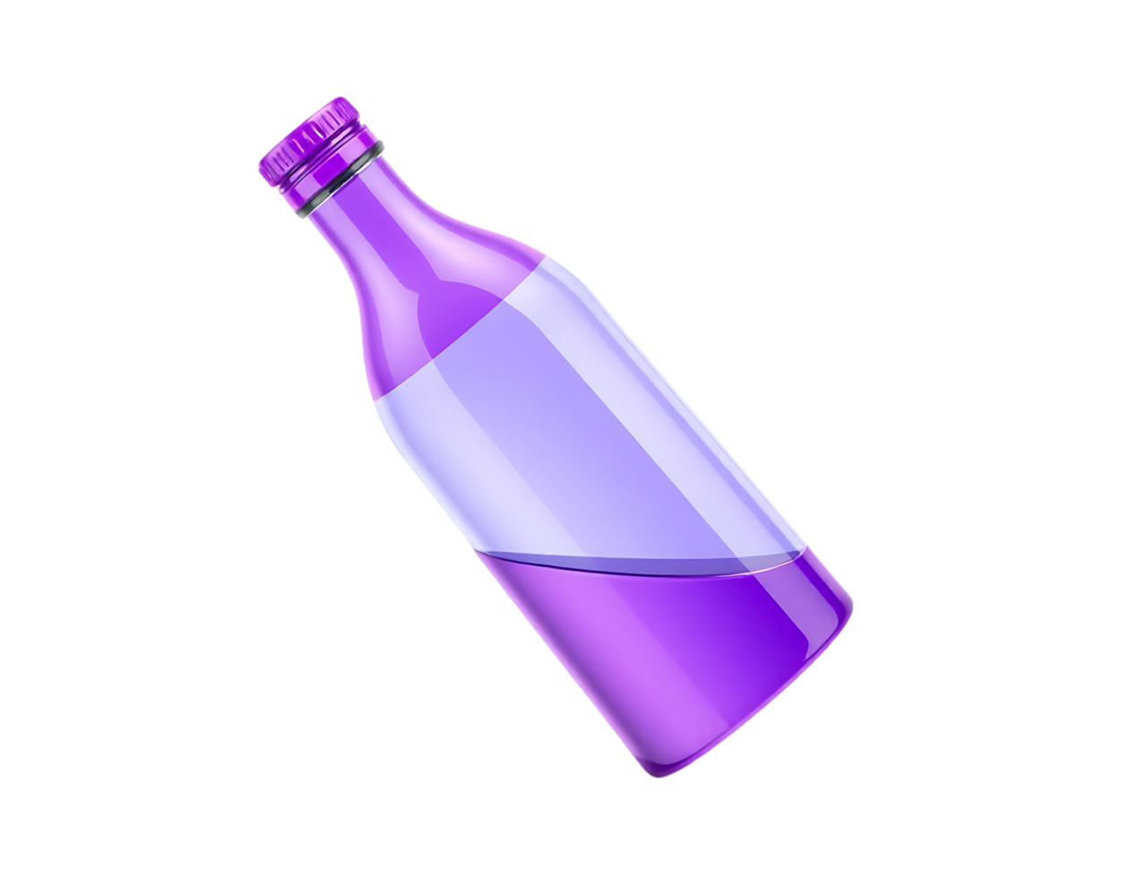 Purple Glass Bottle Isolated on Transparent Background png
