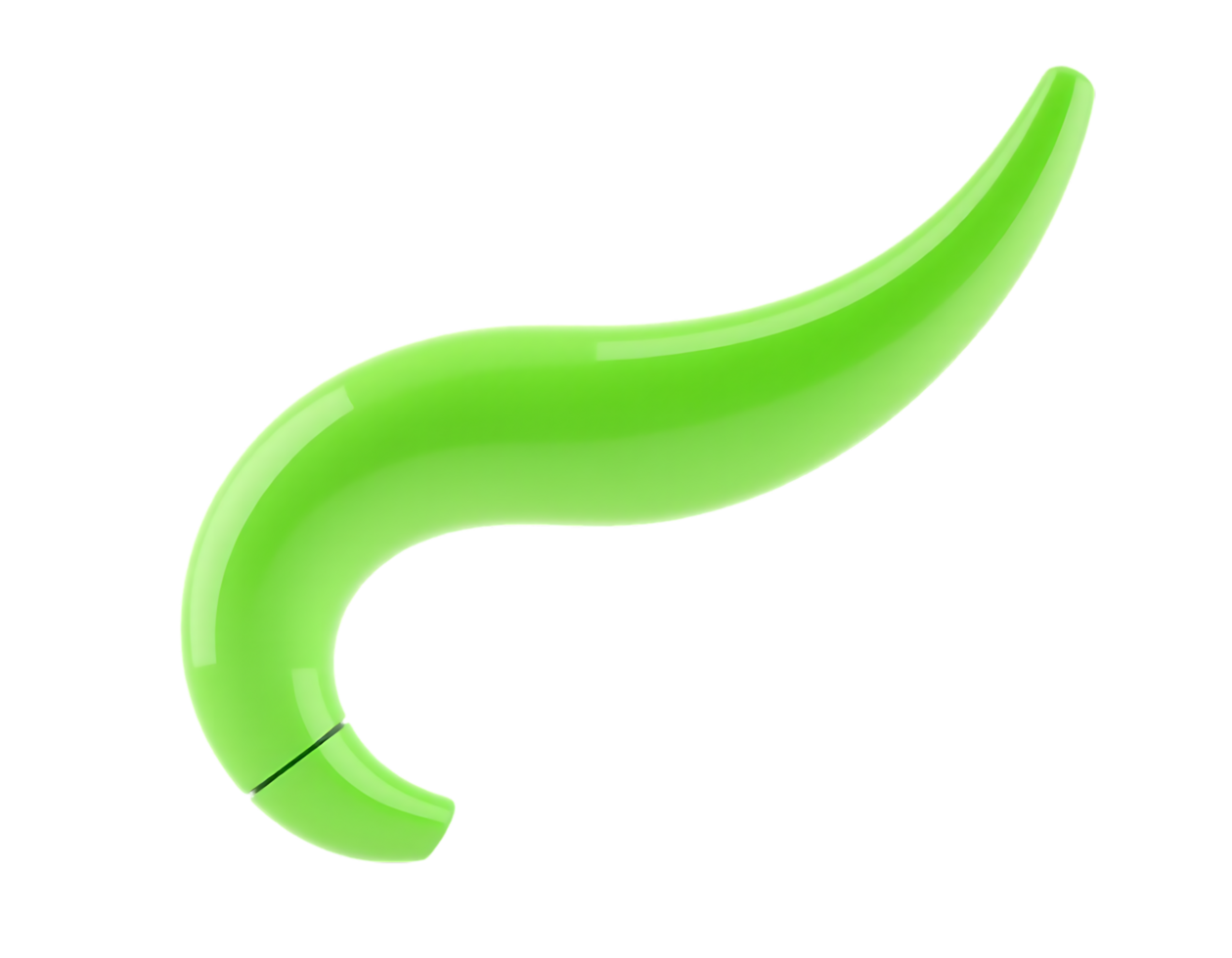 Green Swirl Abstract Object on Transparent Background png