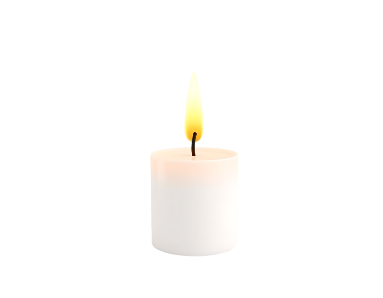 Burning Candle with a Glowing Flame png