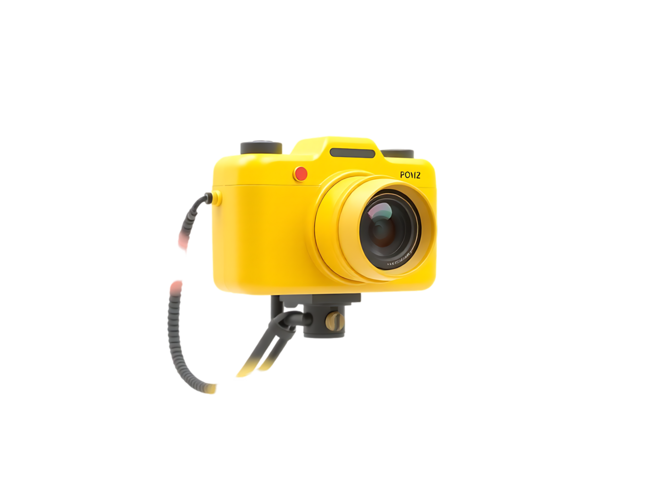 Yellow Digital Camera with Tripod png