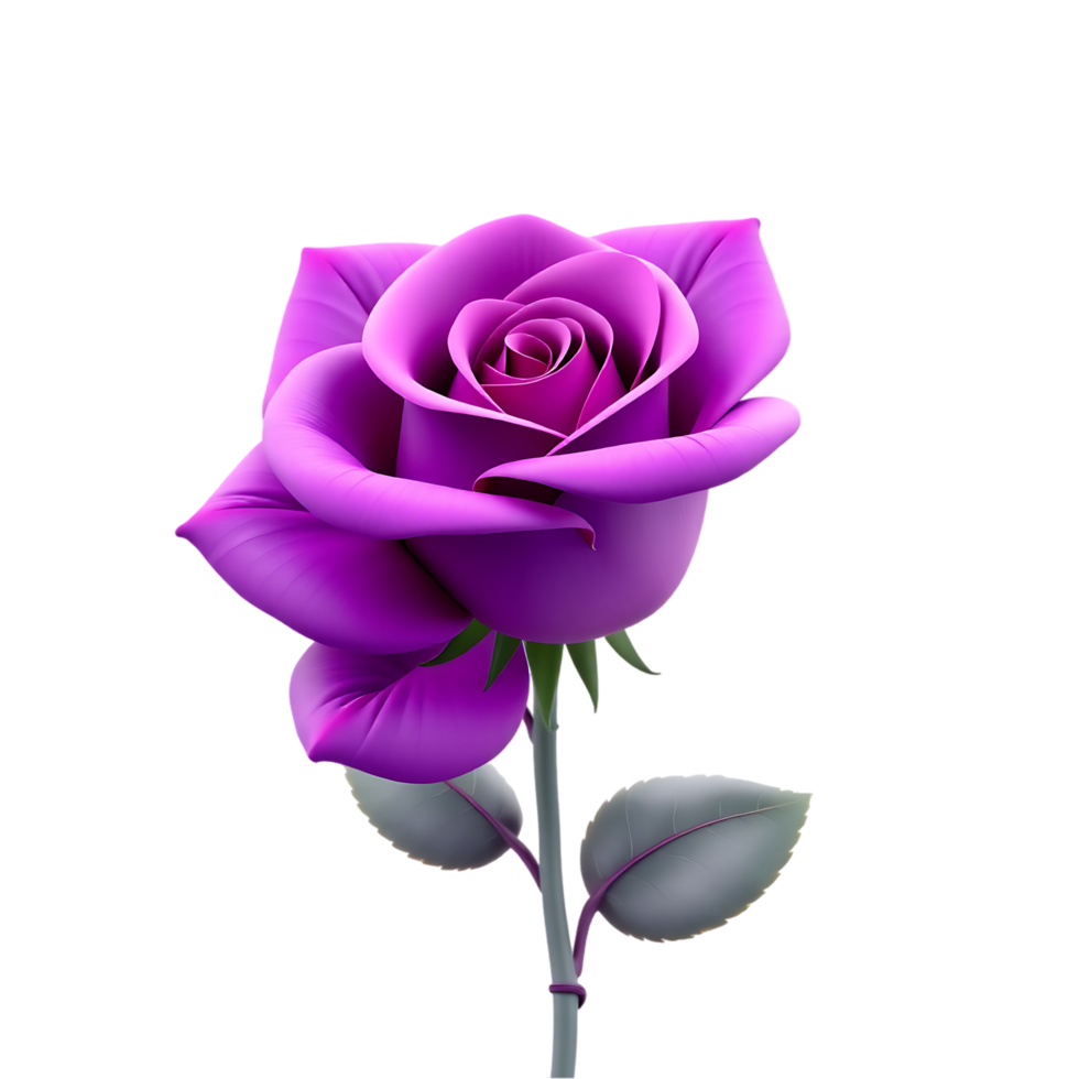 A beautiful and vibrant purple rose in full bloom, perfect for any occasion. png