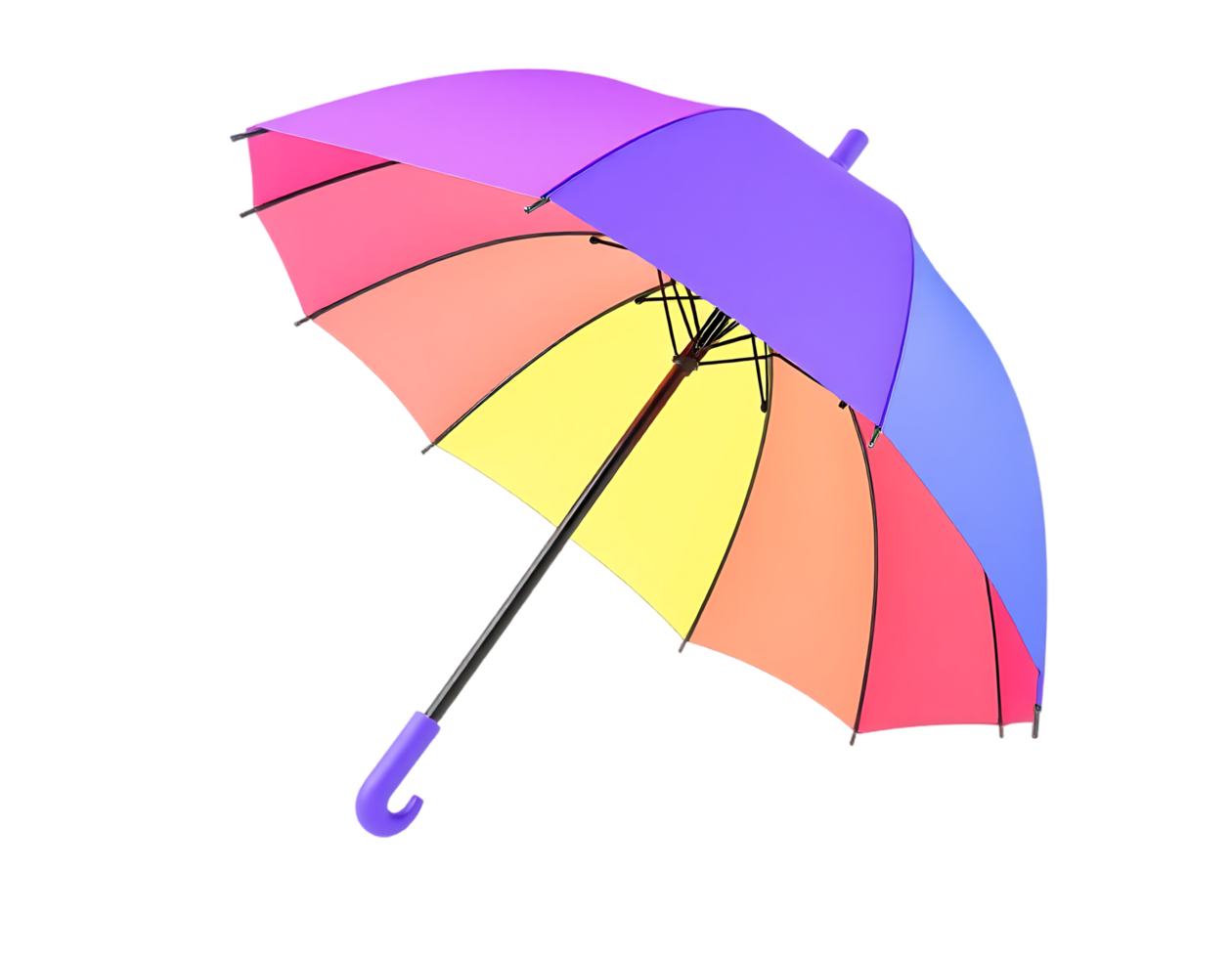 Colorful Rainbow Umbrella Isolated on Transparent Background png