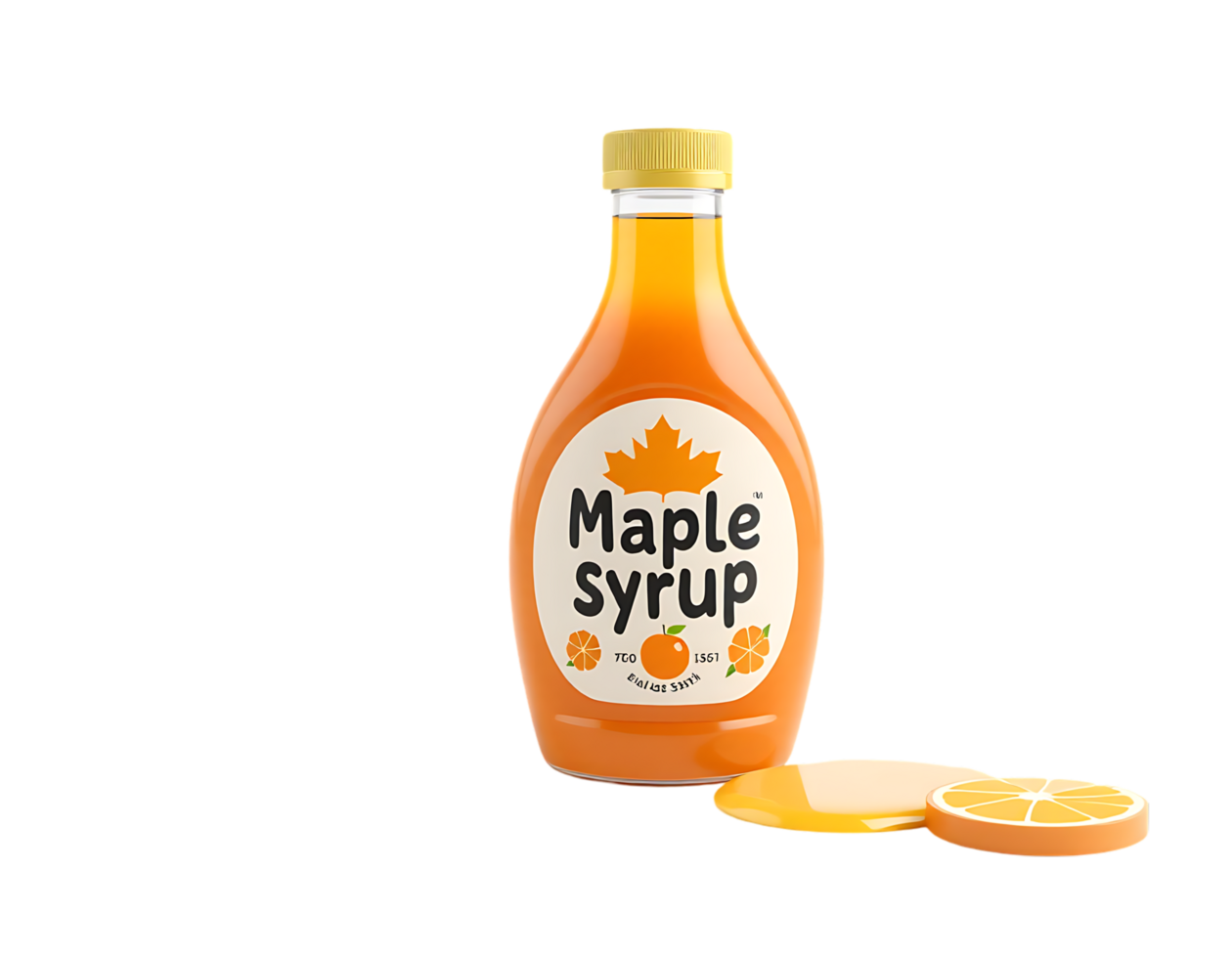 Maple Syrup Bottle with Orange Slice png