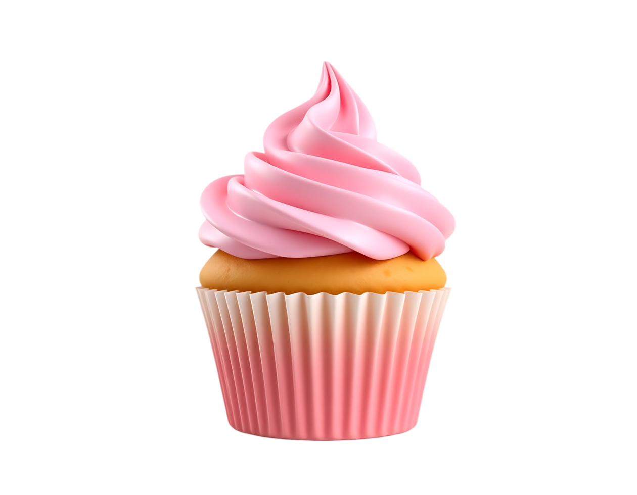 Pink Iced Cupcake png