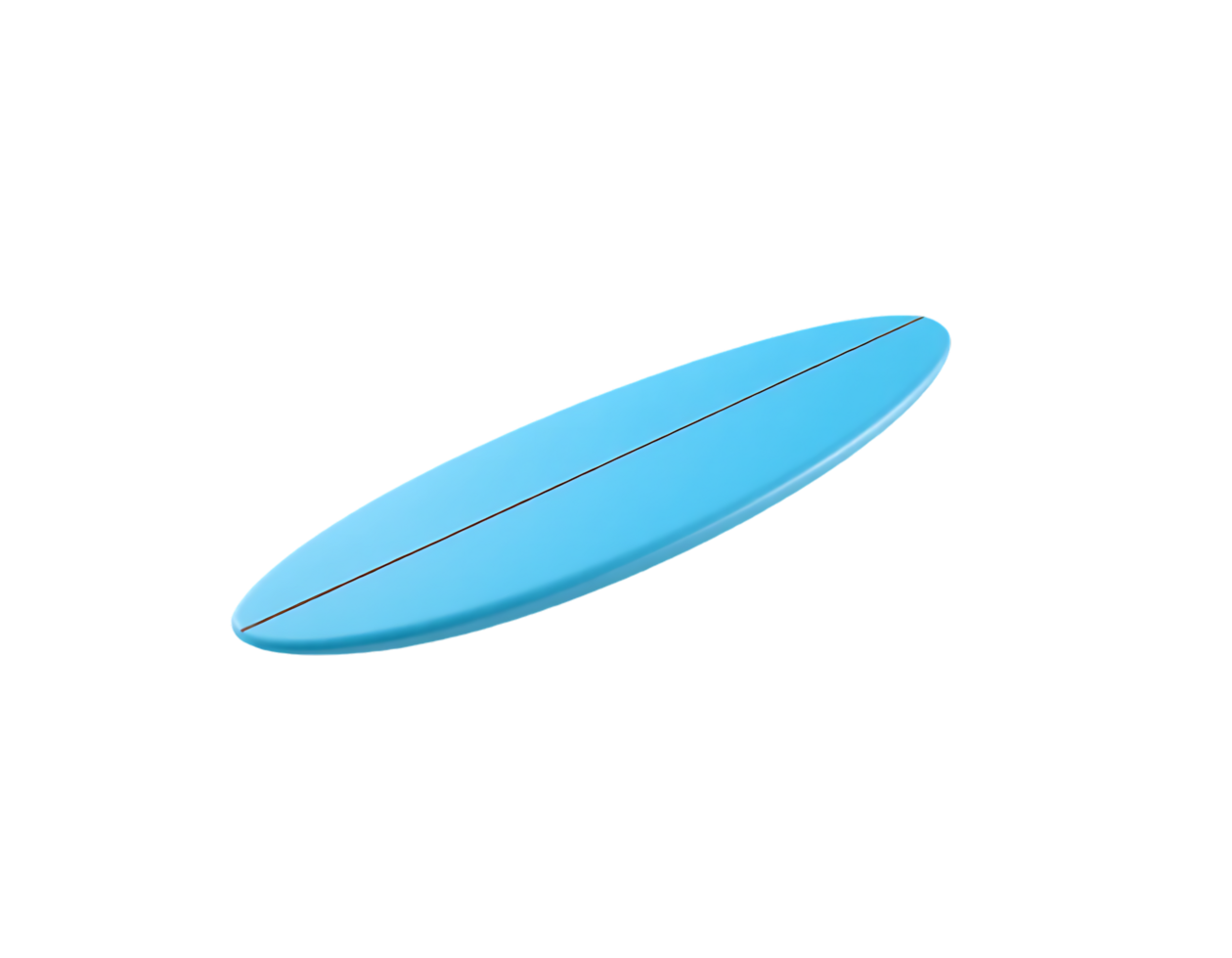 Blue surfboard isolated on transparent background png